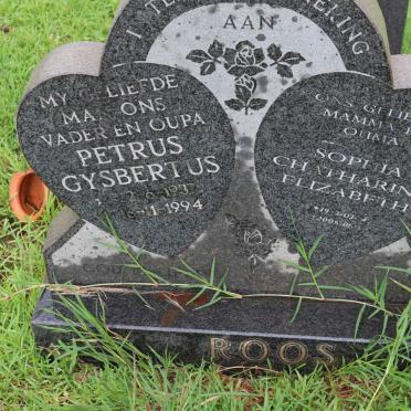 ROOS Petrus Gysbertus 1937-1994 &amp; Sophia Catharina Elizabeth 1943-2006