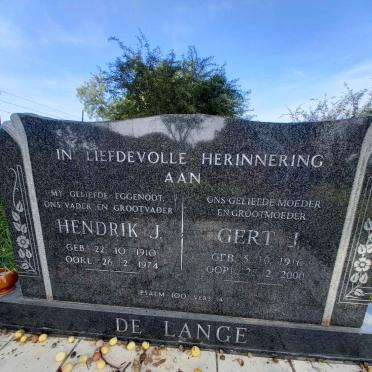 LANGE Hendrik J., de 1910-1974 &amp; Gert J. 1916-2000