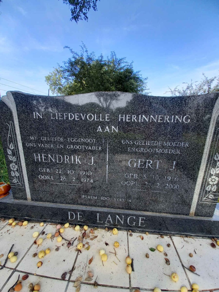 LANGE Hendrik J., de 1910-1974 &amp; Gert J. 1916-2000