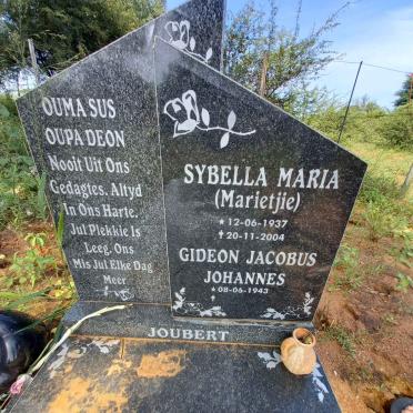 JOUBERT Gideon Jacobus Johannes 1943- &amp; Sybella Maria 1937-2004