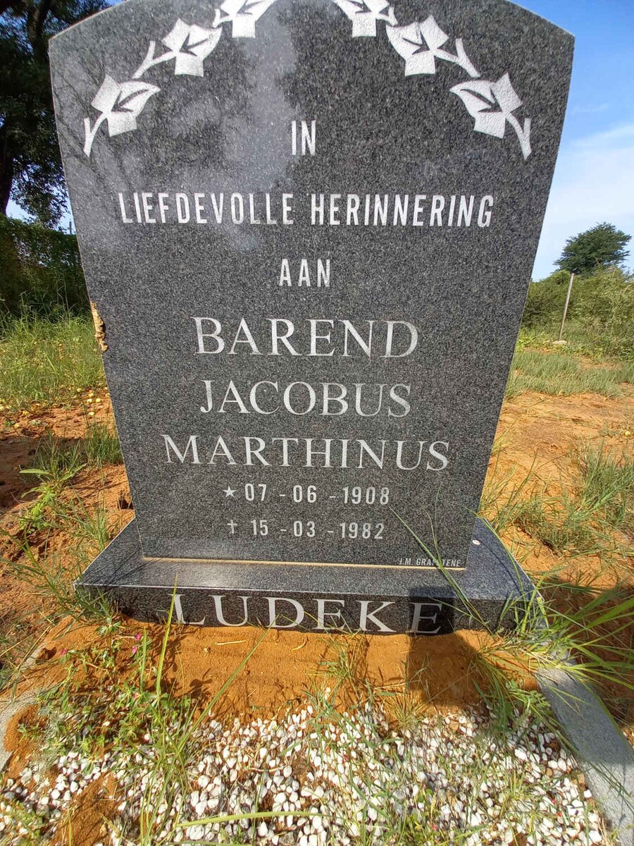LUDEKE Barend Jacobus Marthinus 1908-1982