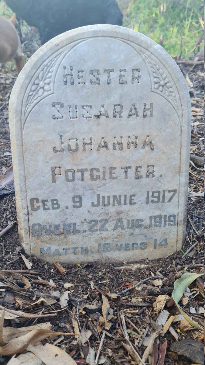 POTGIETER Hester Susarah Johanna 1917-1919