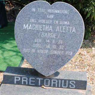 PRETORIUS Magrietha Aletta 1935-1992