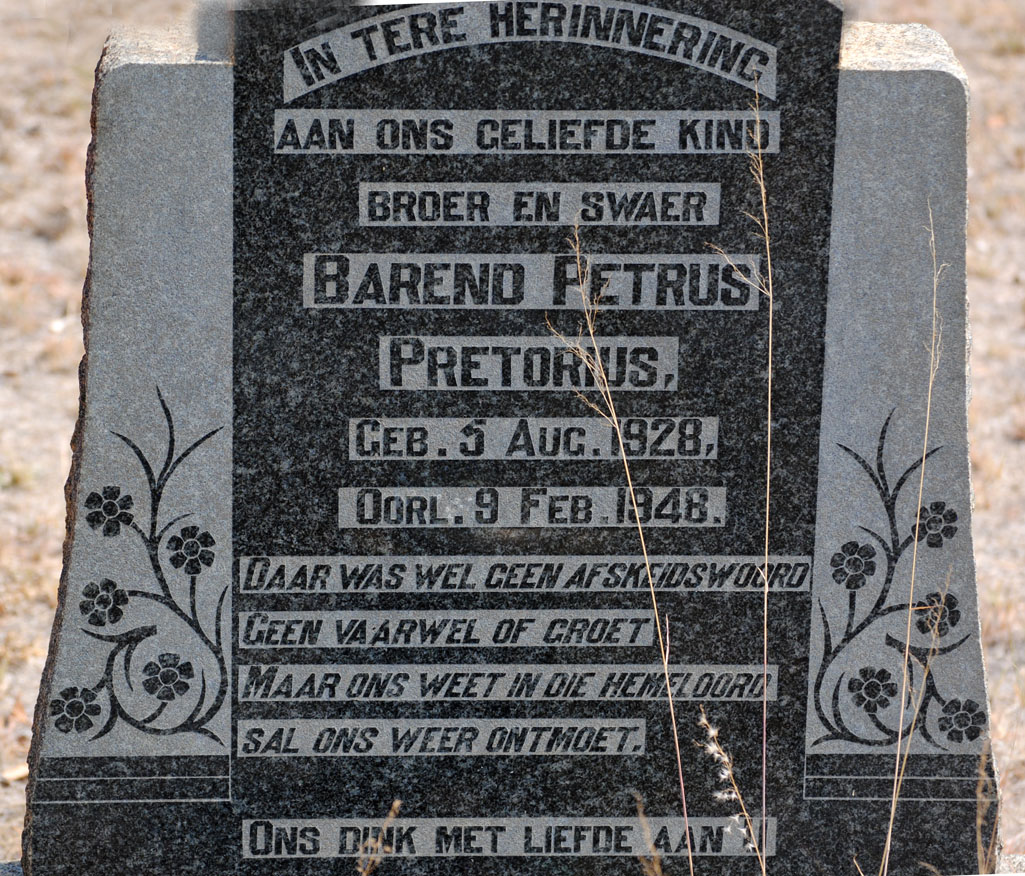 PRETORIUS Barend Petrus 1928-1948