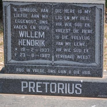 PRETORIUS Willem Hendrik 1937-1987