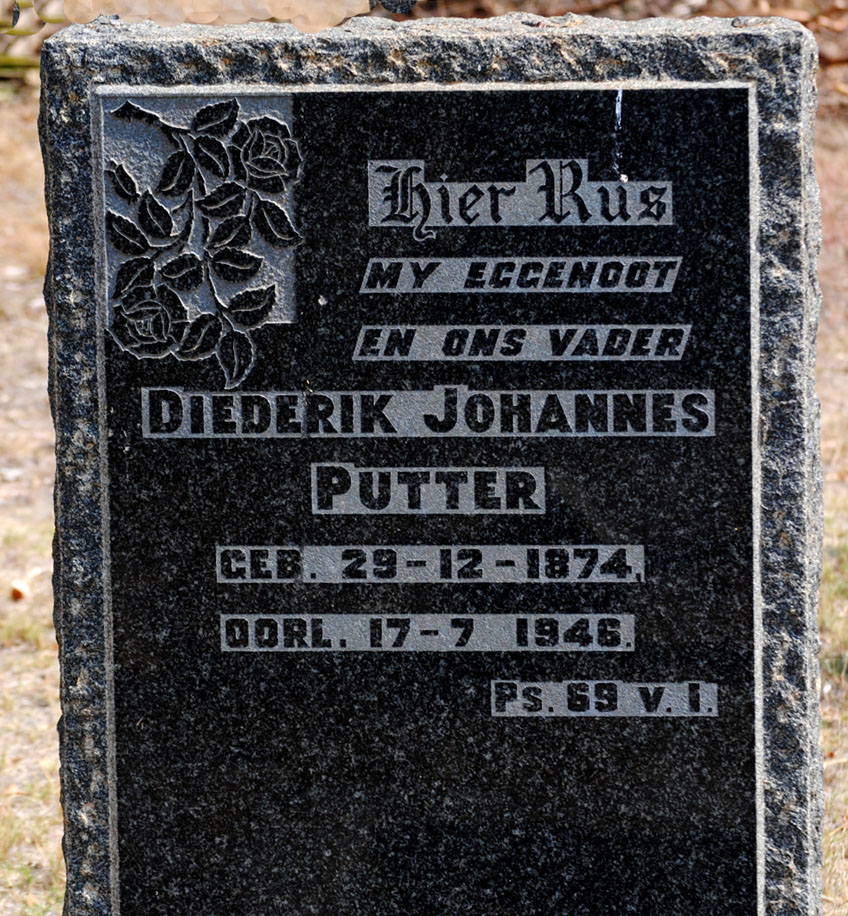 PUTTER Diederik Johannes 1874-1946