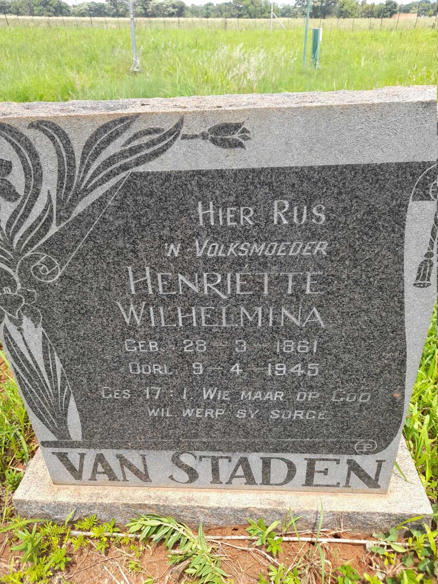 STADEN Henriette Wilhelmina, van 1861-1945