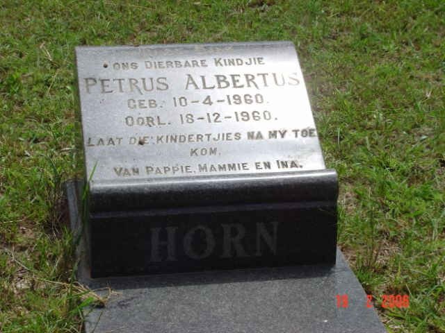 HORN Petrus Albertus 1960-1960