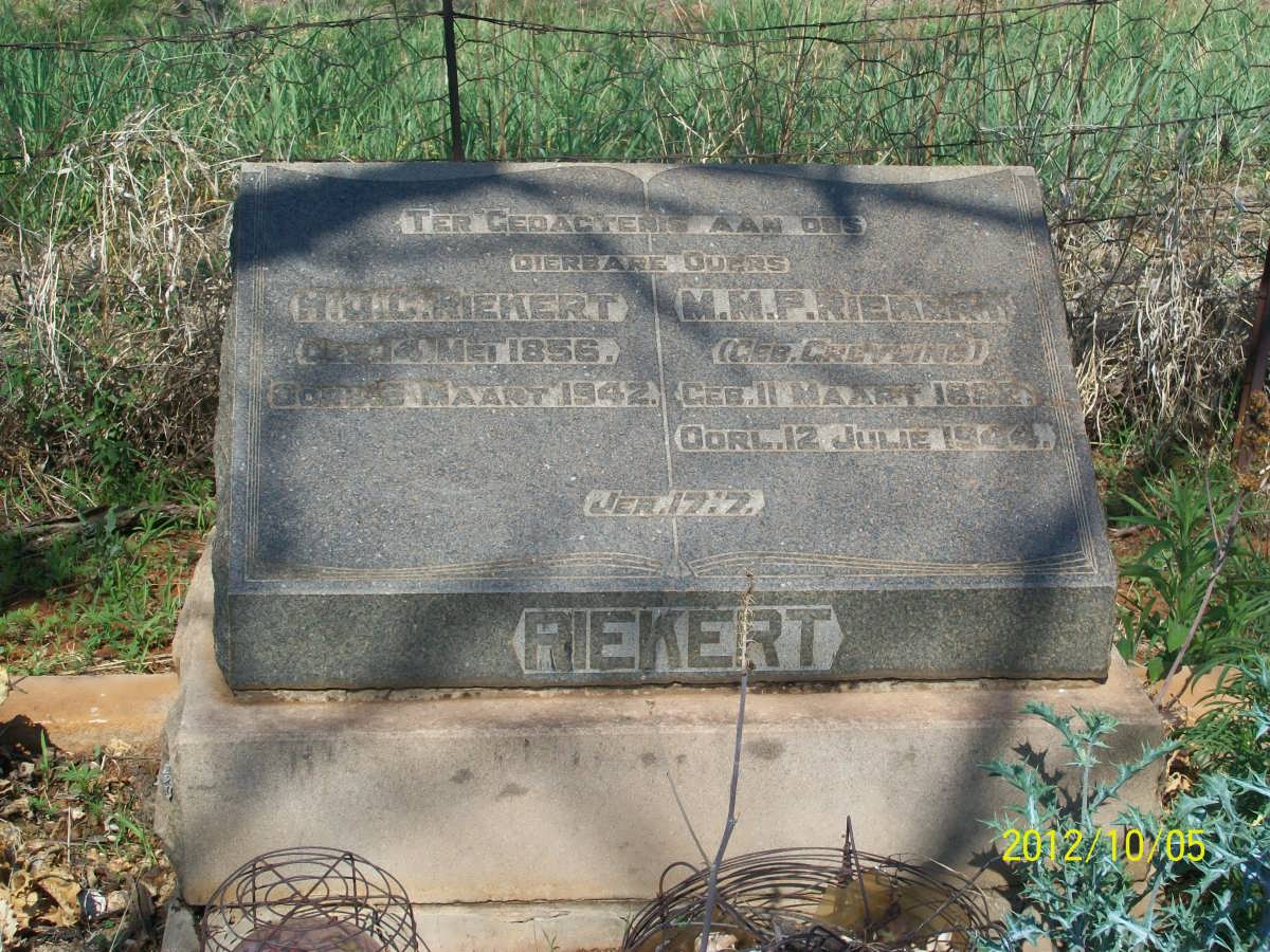 RIEKERT H.?.C. 1856-1942 &amp; M.M.P. GREYLING 18??-1944