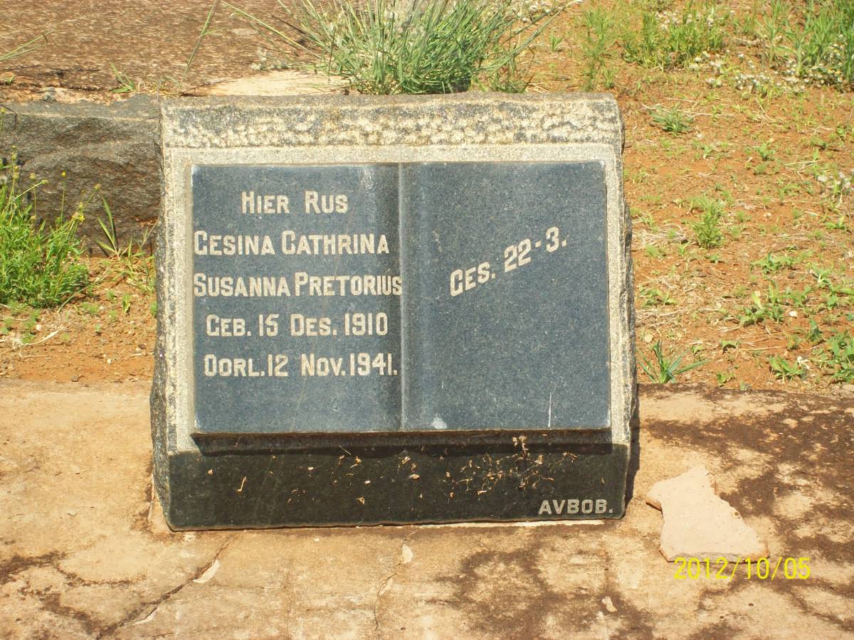 PRETORIUS Gesina Cathrina Susanna 1910-1941