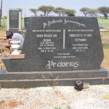 PRETORIUS Christoffel Petrus Stephanus 1893-1969 &amp; Maria Magaretha Jacoba VAN WYK 1905-1969