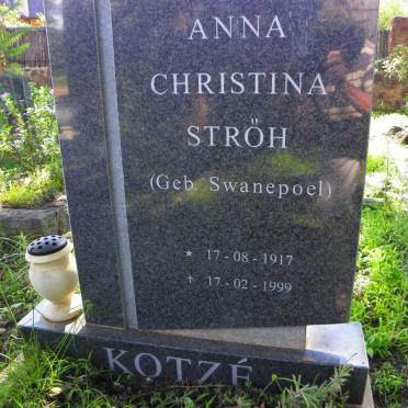 KOTZÉ Anna Christina Stroh nee SWANEPOEL 1917-1999