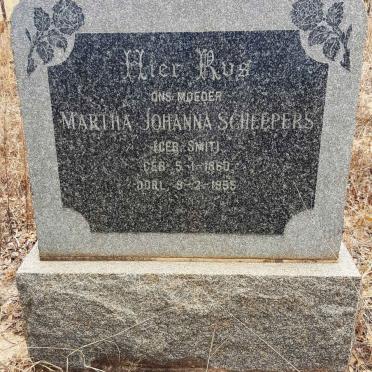 SCHEEPERS Martha Johanna nee SMIT 1860 -1955