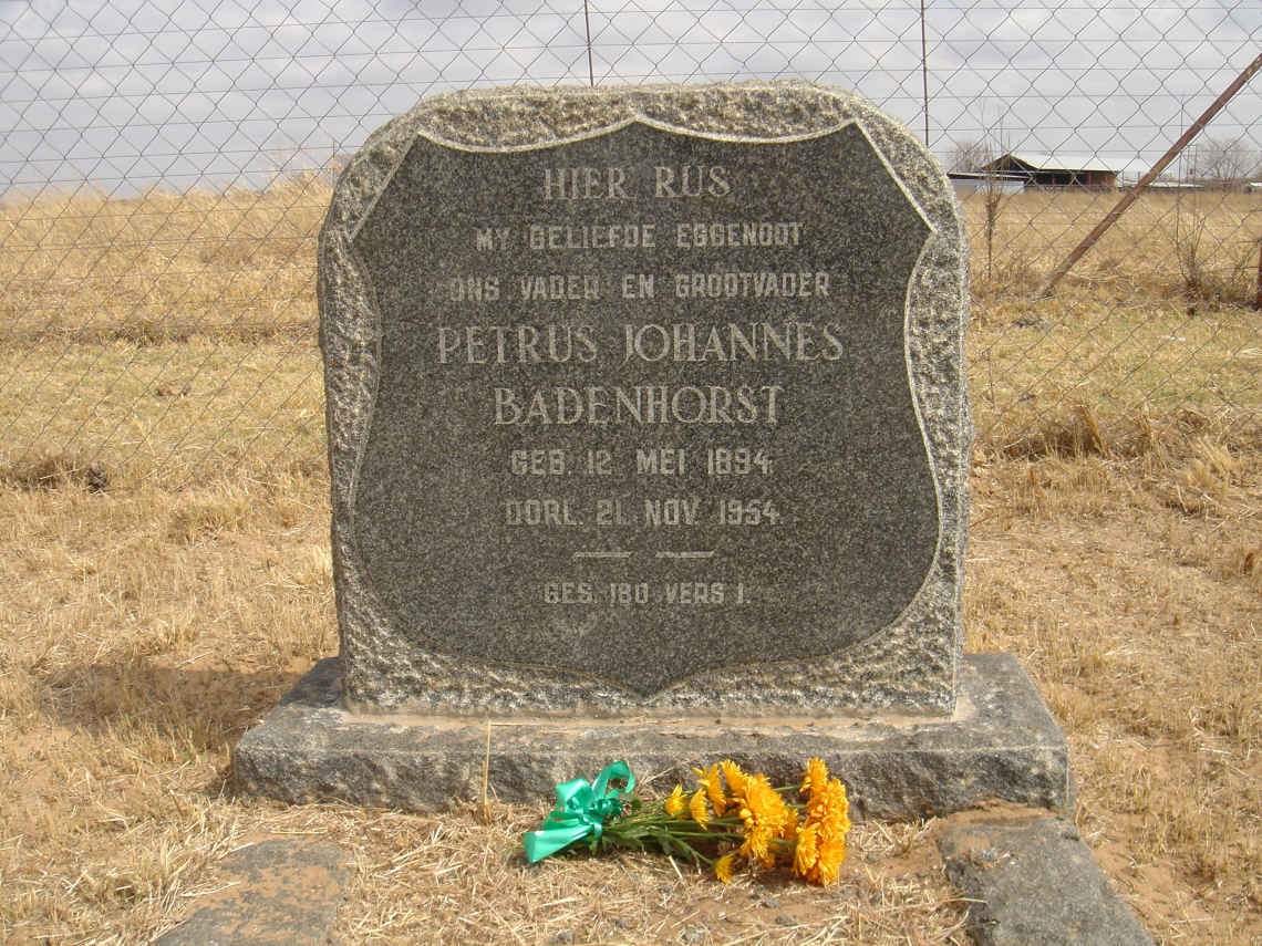BADENHORST Petrus Johannes 1894-1954