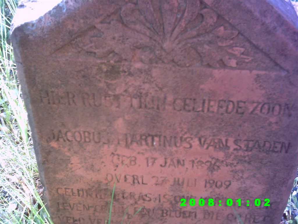 STADEN Jacobus Martinus, van  1896-1909