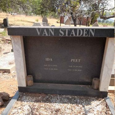 STADEN Peet, van 1932-2010 &amp; Ida 1934-2010