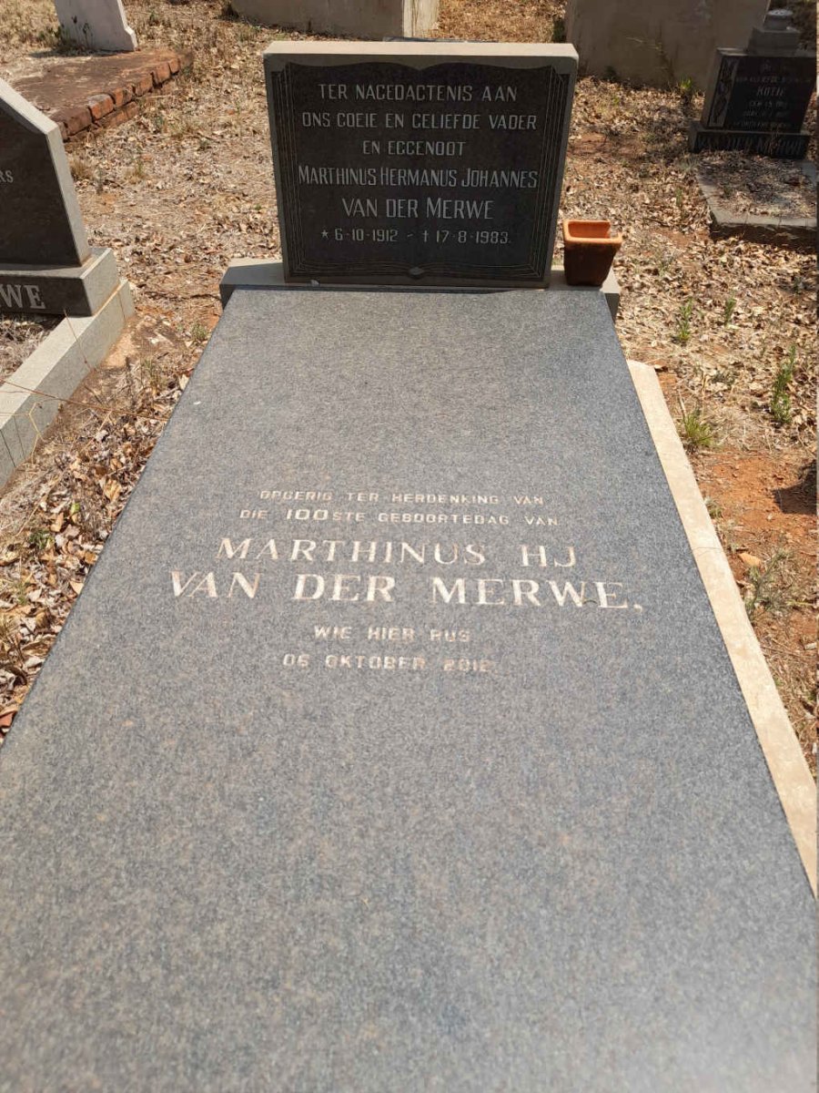 MERWE Marthinus Hermanus Johannes, van der 1912-1983