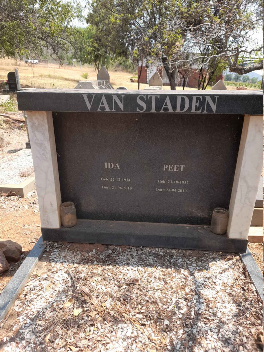 STADEN Peet, van 1932-2010 &amp; Ida 1934-2010