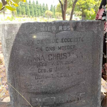 PIETERSE Anna Christina nee VAN STADEN 1888-1954