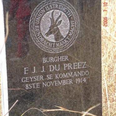 PREEZ F.J.J., du -1914