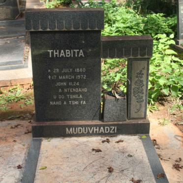 MUDUVHADZI Thabita 1880-1972