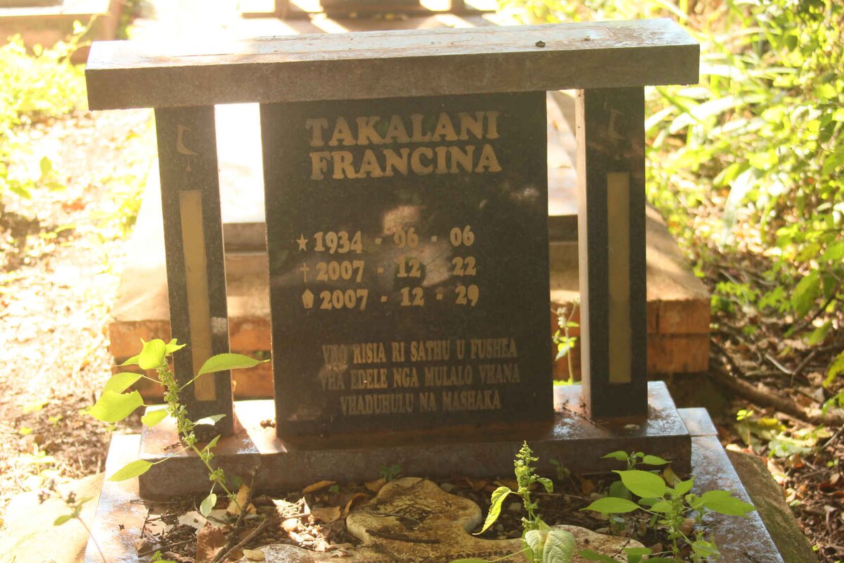 TAKALANI Francina 1934-2007