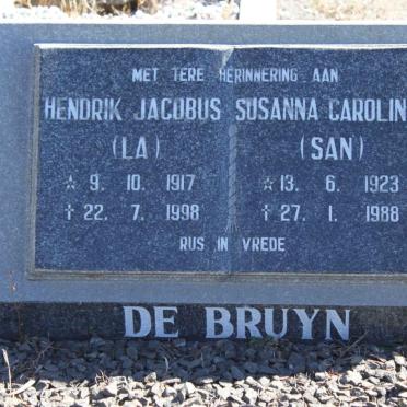 BRUYN Hendrik Jacobus, de 1917-1998 &amp; Susanna Carolina 1923-1988