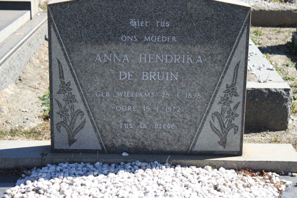 BRUIN Anna Hendrika, de nee WILLIAMS 1889-1972