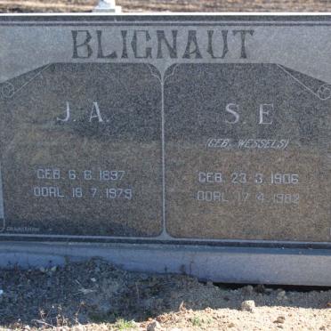 BLIGNAUT J.A. 1897-1979 &amp; S.E. nee WESSELS 1906-1982