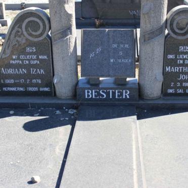 BESTER Adriaan Izak 1909-1976 &amp; Marthina Elsie Johanna 1910-1993