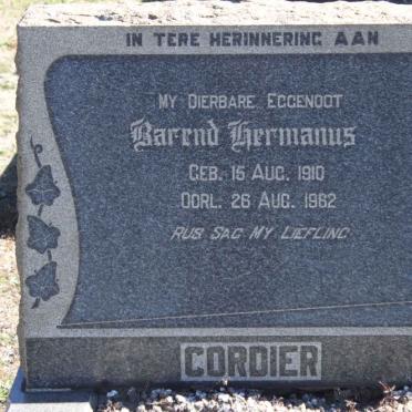 CORDIER Barend Hermanus 1910-1962