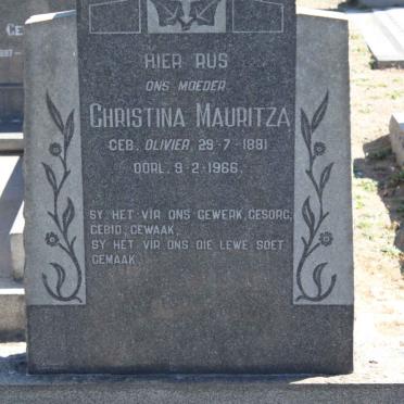 FRONEMAN Christina Mauritza nee OLIVIER 1881-1966
