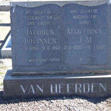 HEERDEN Jacobus Johannes, van 1891-1963 &amp; Marthina J.M. 1899-1990