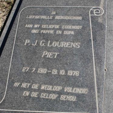 LOURENS P.J.G. 1910-1976
