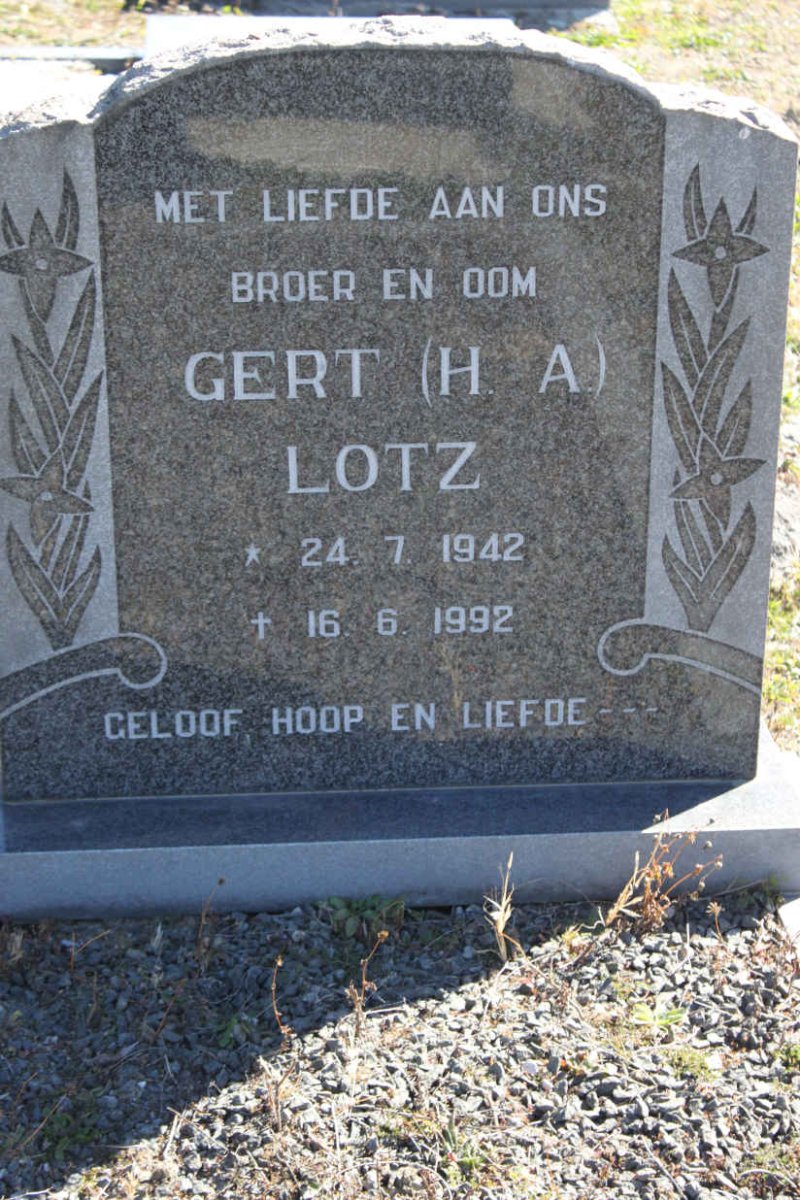 LOTZ Gert H.A. 1942-1992