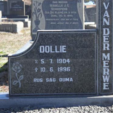 MERWE Dollie, van der 1904-1996