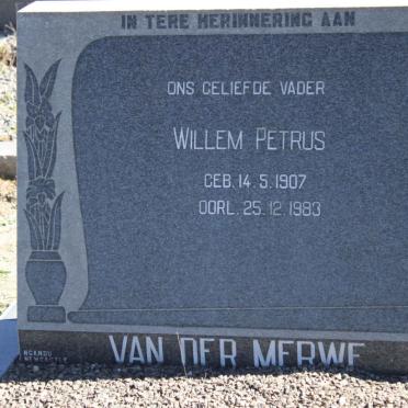 MERWE Willem Petrus, van der 1907-1983