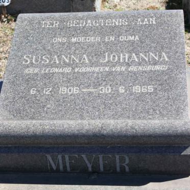 MEYER Susanna Johanna formerly VAN RENSBURG nee LEONARD 1906-1965