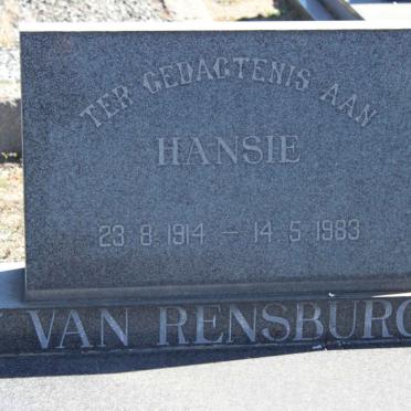 RENSBURG Hansie, van 1914-1983