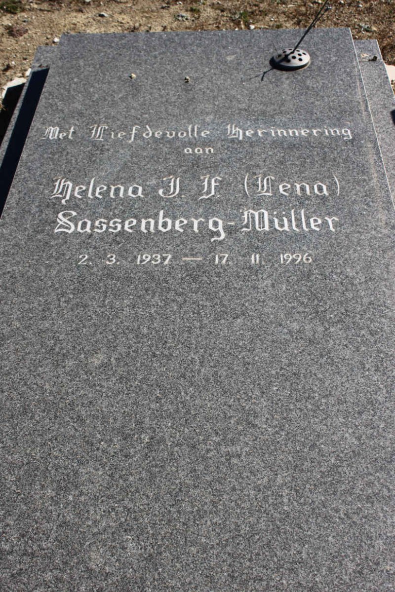 SASSENBERG Helena J.F. nee MULLER 1937-1996