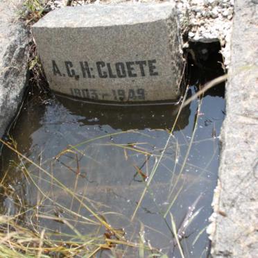 CLOETE A.G.H. 1903-1949
