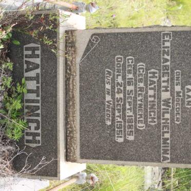 HATTINGH Elizabeth Wilhelmina geb REYNEKE 1885-1951