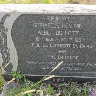 LOTZ Gerhardus Hendrik Albertus 1906-1957