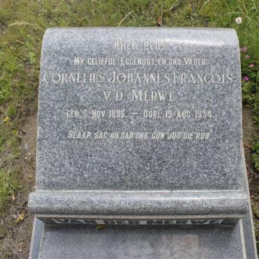 MERWE Cornelius Johannes Francois, van der 1896-1954