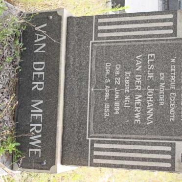 MERWE Elsje Johanna, van der geb NEL 1894-1953