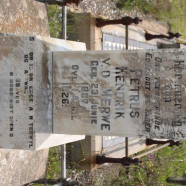 MERWE Petrus Hendrik, v. d. 1897-1926