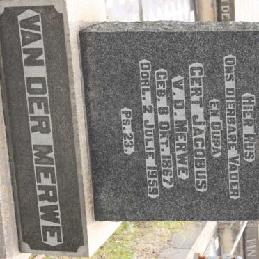 MERWE Gert Jacobus, van der 1867-1959 