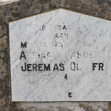 OLIVIER Adriaan Jakobus Jeremias 1868-1940