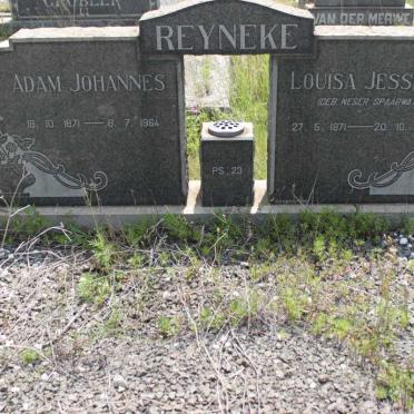 REYNEKE Adam Johannes 1871-1964 &amp; Louisa Jessina NESER SPAARWATER 1871-1964