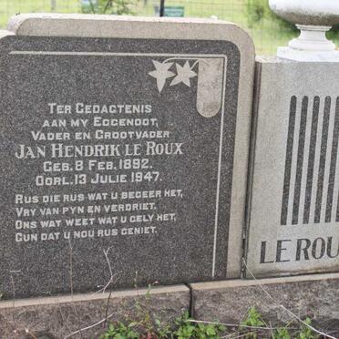 ROUX Jan Hendrik, le 1892-1947